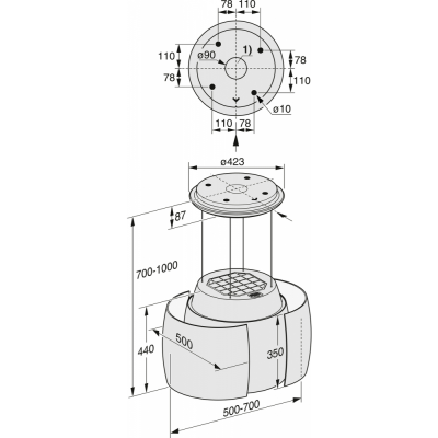 Островная вытяжка Miele DA 7378 D BRWS