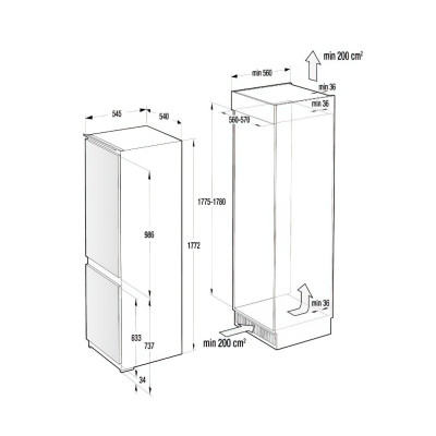Холодильник / морозильна камера Gorenje NRKI2181A1