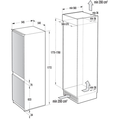 Холодильник / морозильна камера Gorenje NRKI4182E1