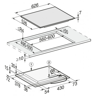 Индукционная нанель конфорок Miele KM 7466 FR Индукционная нанель конфорок Miele KM 7466 FR