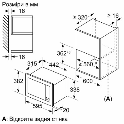 Вбудована мікрохвильова піч Bosch BFL623MC3 Вбудована мікрохвильова піч Bosch BFL623MC3