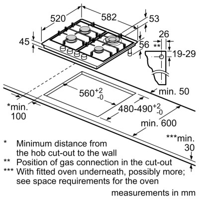 Газова варильна поверхня Bosch PGH6B5O93R