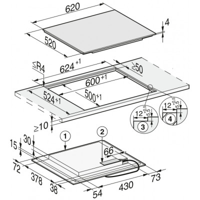 Индукционная нанель конфорок Miele KM 7466 FL