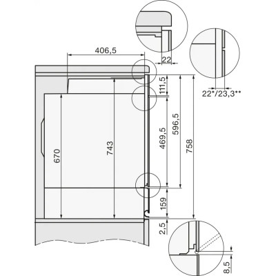 Духова шафа Miele H 2861 B чёрный обсидиан