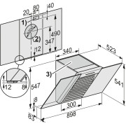Витяжка декоративна настінна Miele DA 6096 W чорний обсидіан