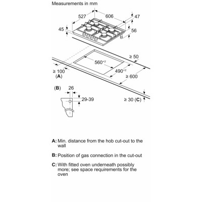 Газова варильна поверхня Bosch PRP6A6D70R