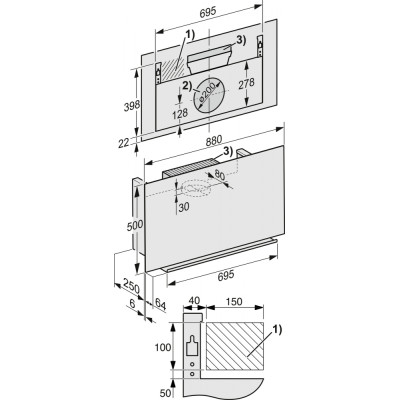 Вытяжка декоративная настенная Miele DA 9091 OBSW