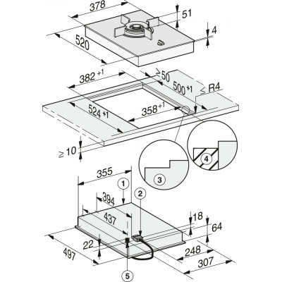 Газова панель конфорок (1 двоконтурна конфорки) Miele CS 7101-1 FL