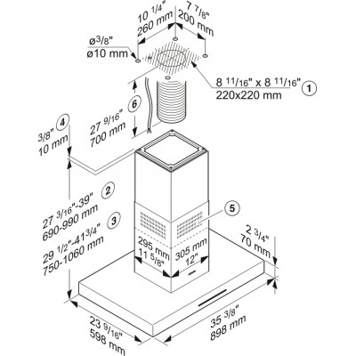 Витяжка декоративна настінна Miele PUR 98 D Витяжка декоративна настінна Miele PUR 98 D
