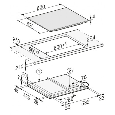 Индукционная нанель конфорок Miele KM 7867-1 FL Diamond