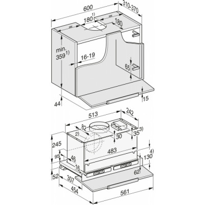 Встроенная вытяжка с плоской выдвижной панелью Miele DAS 8630