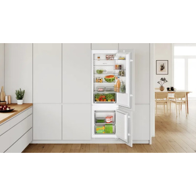 Вбудований двокамерний холодильник Bosch KIV87NS306