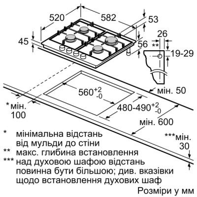 Газова варильна поверхня Bosch PGP6B6K90R