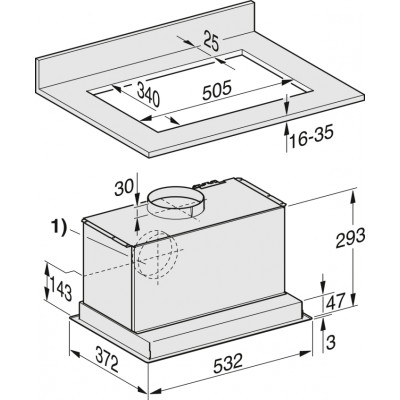 Вбудований витяжний модуль (Extractor units) Miele DA 2558 Clean steel